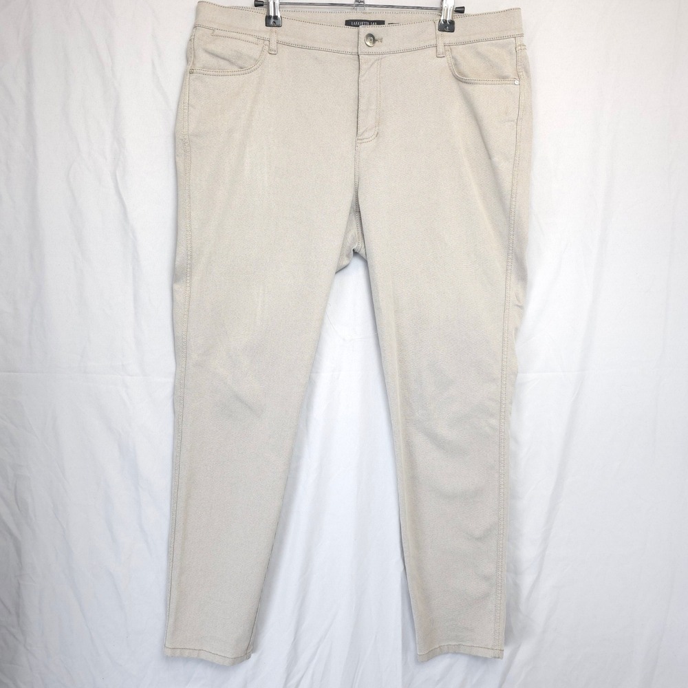 Lafayette 148 New‎ York Mercer Slim Leg Pants Beige/ Gray Women 36/28